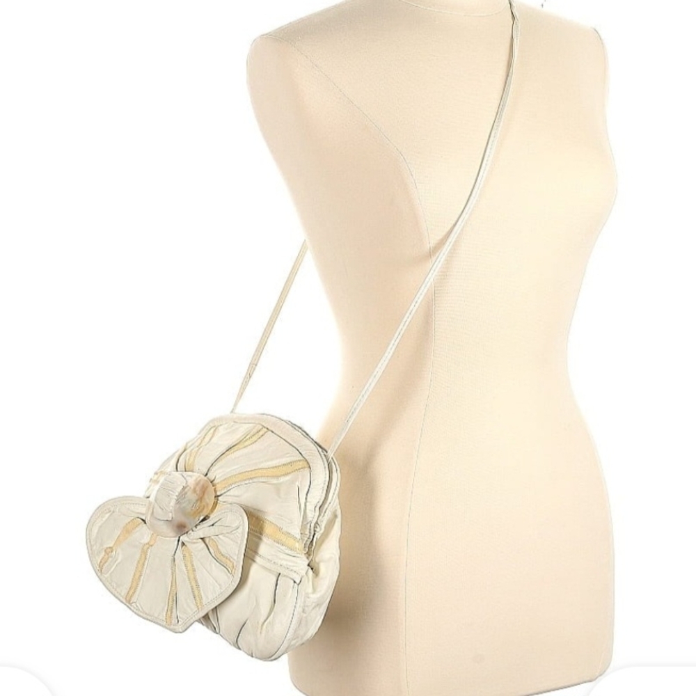 Vintage Leather "7 Seven by Dimitri"  Cream and Gold crossbody bag/purse